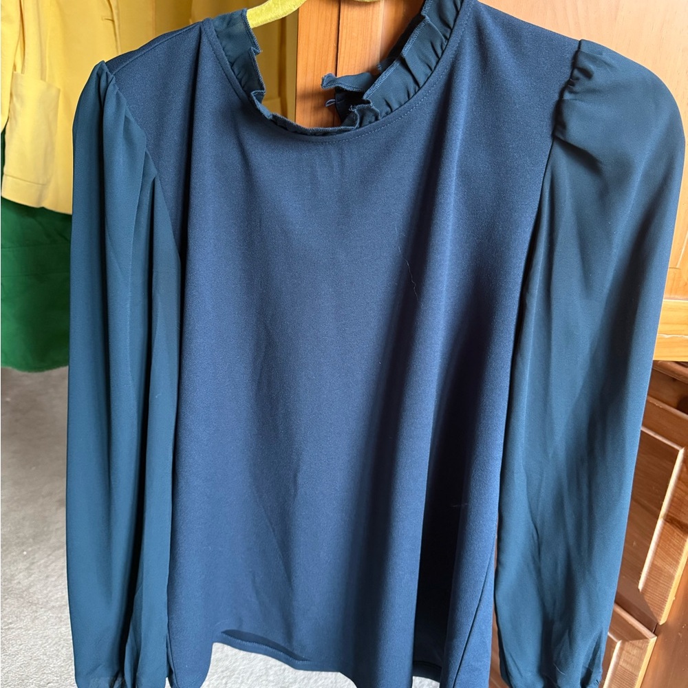 Elegant Navy Blue Women's Top